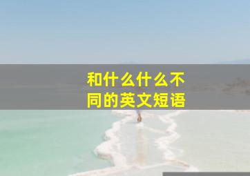 和什么什么不同的英文短语