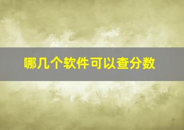 哪几个软件可以查分数