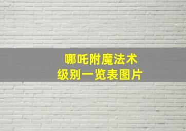 哪吒附魔法术级别一览表图片