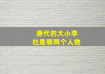 唐代的大小李杜是哪两个人物