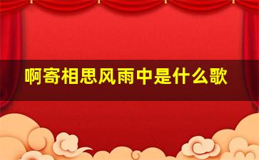 啊寄相思风雨中是什么歌