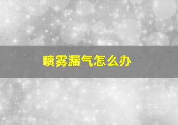 喷雾漏气怎么办