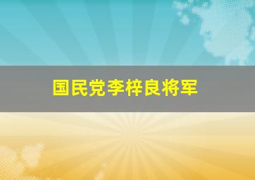 国民党李梓良将军