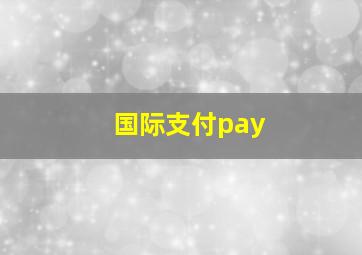 国际支付pay