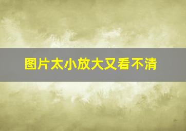 图片太小放大又看不清