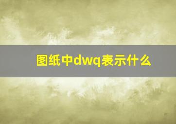 图纸中dwq表示什么