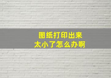 图纸打印出来太小了怎么办啊