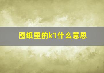 图纸里的k1什么意思