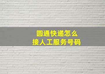 圆通快递怎么接人工服务号码