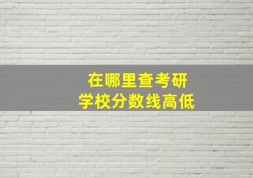 在哪里查考研学校分数线高低