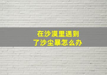 在沙漠里遇到了沙尘暴怎么办