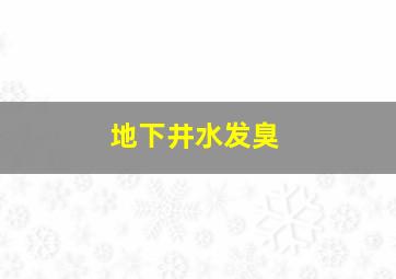 地下井水发臭