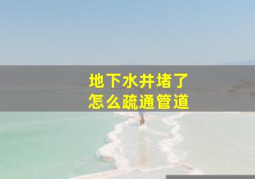 地下水井堵了怎么疏通管道