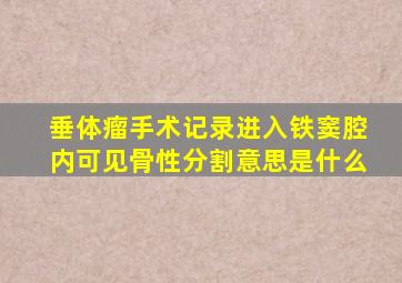 垂体瘤手术记录进入铁窦腔内可见骨性分割意思是什么