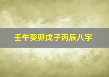 壬午癸卯戊子丙辰八字