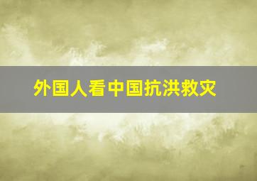 外国人看中国抗洪救灾