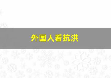 外国人看抗洪