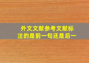 外文文献参考文献标注的是前一句还是后一