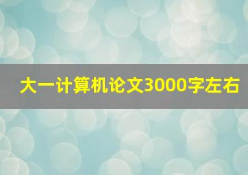 大一计算机论文3000字左右