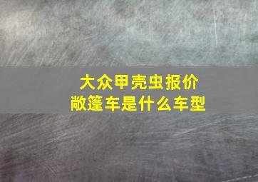 大众甲壳虫报价敞篷车是什么车型