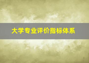 大学专业评价指标体系