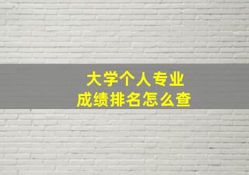 大学个人专业成绩排名怎么查