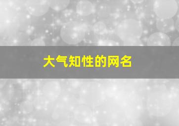 大气知性的网名