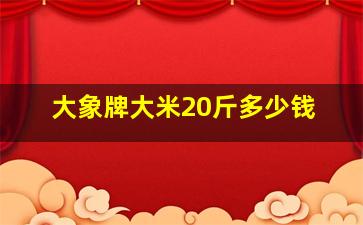 大象牌大米20斤多少钱