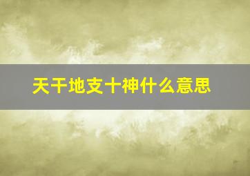 天干地支十神什么意思