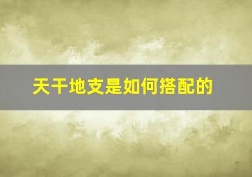 天干地支是如何搭配的