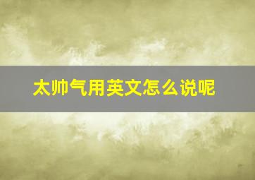 太帅气用英文怎么说呢