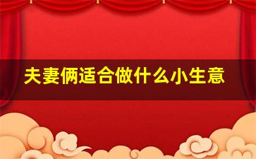 夫妻俩适合做什么小生意