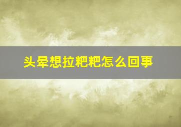 头晕想拉粑粑怎么回事