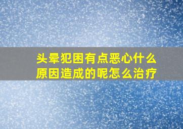 头晕犯困有点恶心什么原因造成的呢怎么治疗