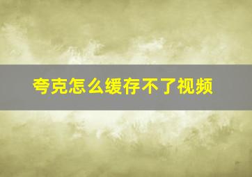 夸克怎么缓存不了视频