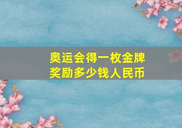 奥运会得一枚金牌奖励多少钱人民币