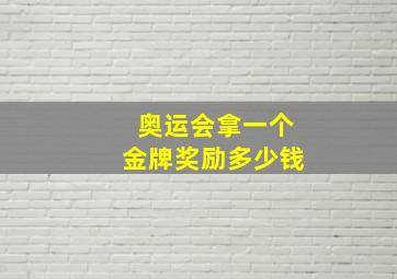 奥运会拿一个金牌奖励多少钱