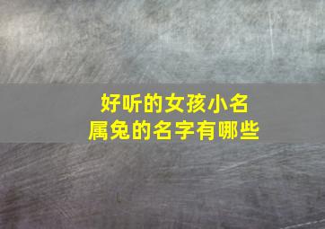 好听的女孩小名属兔的名字有哪些