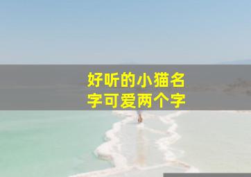 好听的小猫名字可爱两个字