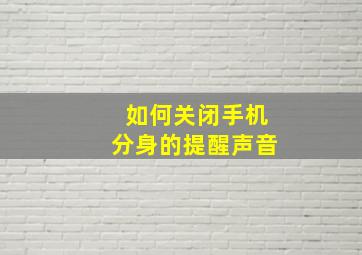 如何关闭手机分身的提醒声音