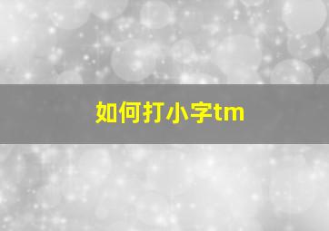 如何打小字tm