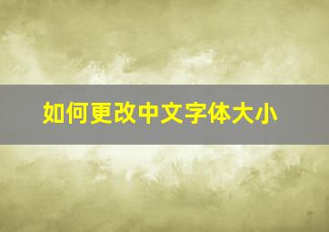 如何更改中文字体大小