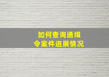 如何查询通缉令案件进展情况