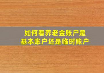 如何看养老金账户是基本账户还是临时账户