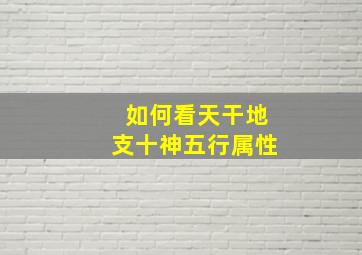 如何看天干地支十神五行属性