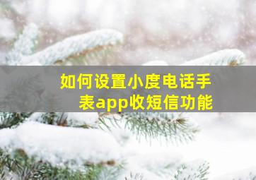 如何设置小度电话手表app收短信功能