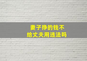 妻子挣的钱不给丈夫用违法吗