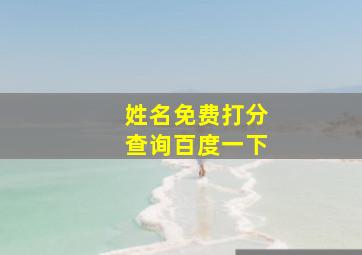 姓名免费打分查询百度一下