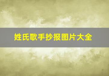 姓氏歌手抄报图片大全