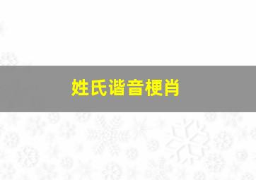 姓氏谐音梗肖